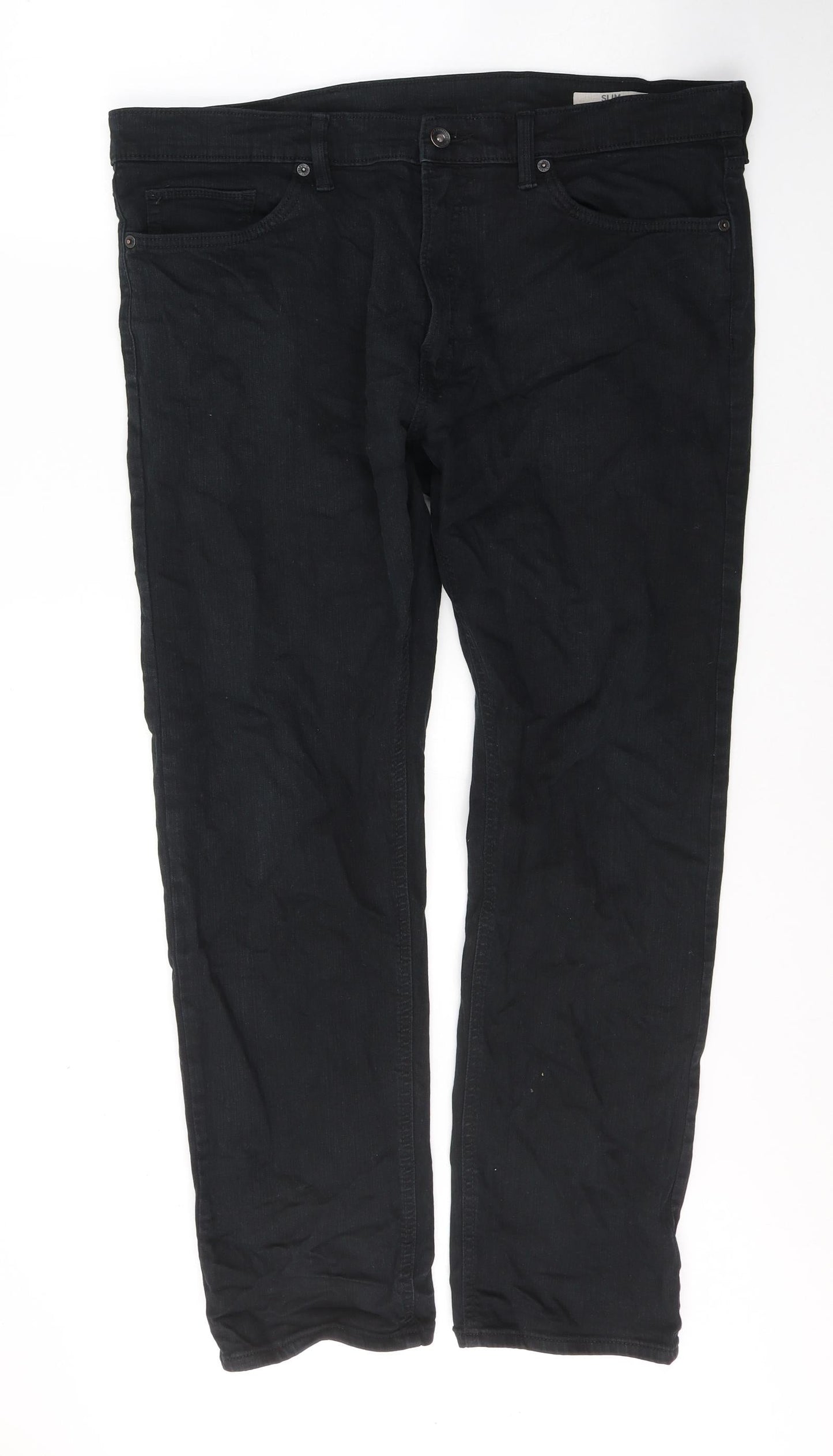 Marks and Spencer Womens Black  Cotton Skinny Jeans Size 38 in L31 in Regular Button