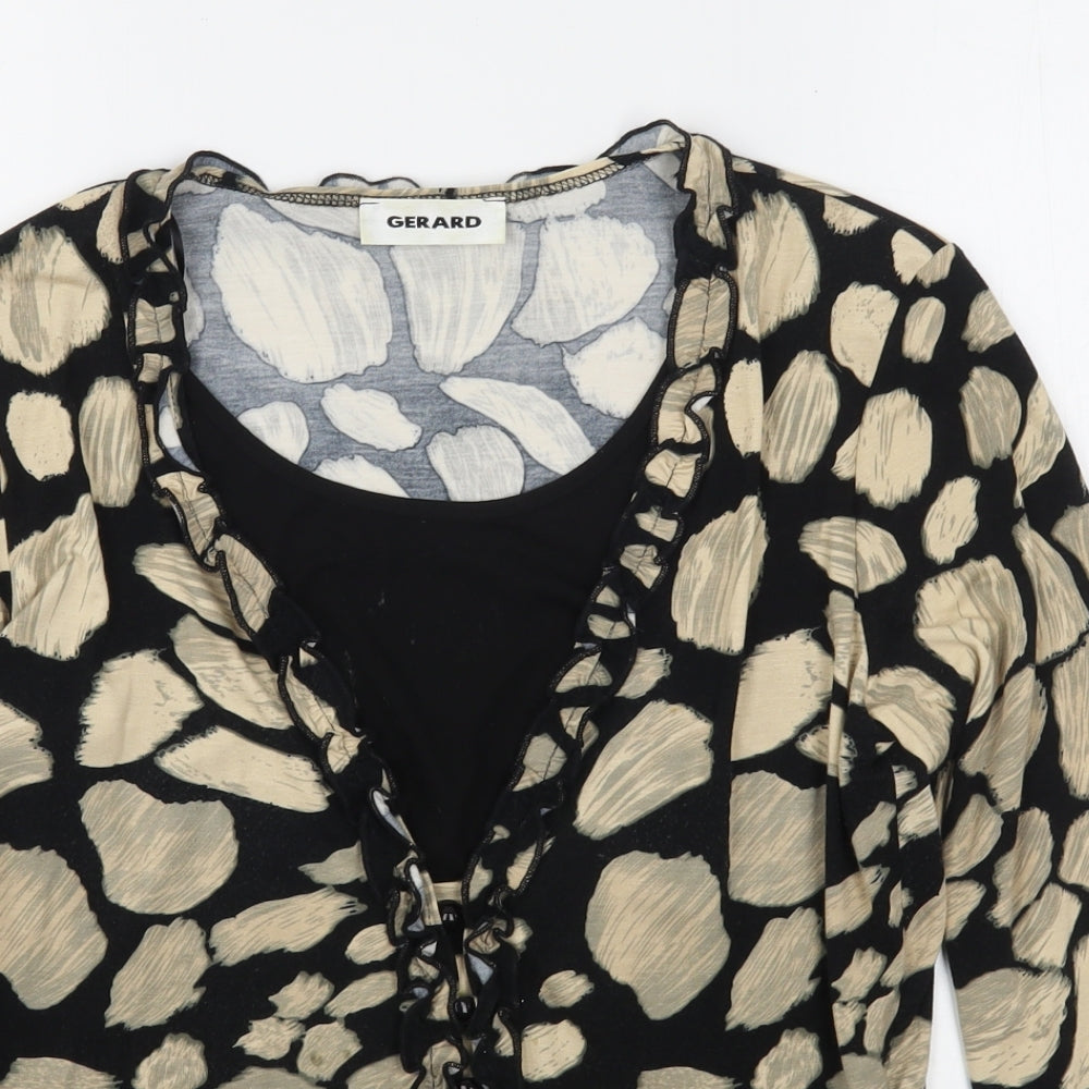 Gerard Womens Multicoloured Geometric Viscose Basic Blouse Size 12 Round Neck