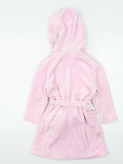 PJ Collection  Girls Pink Solid Polyester Kimono Gown Size 3-4 Years