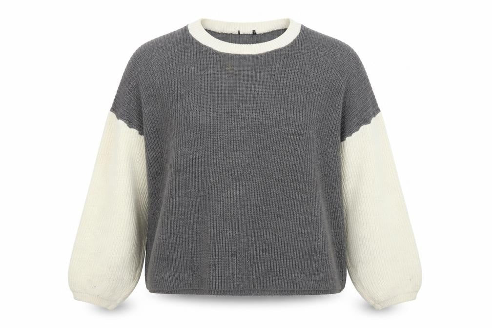 Boohoo Womens Grey Round Neck  Acrylic Pullover Jumper Size L