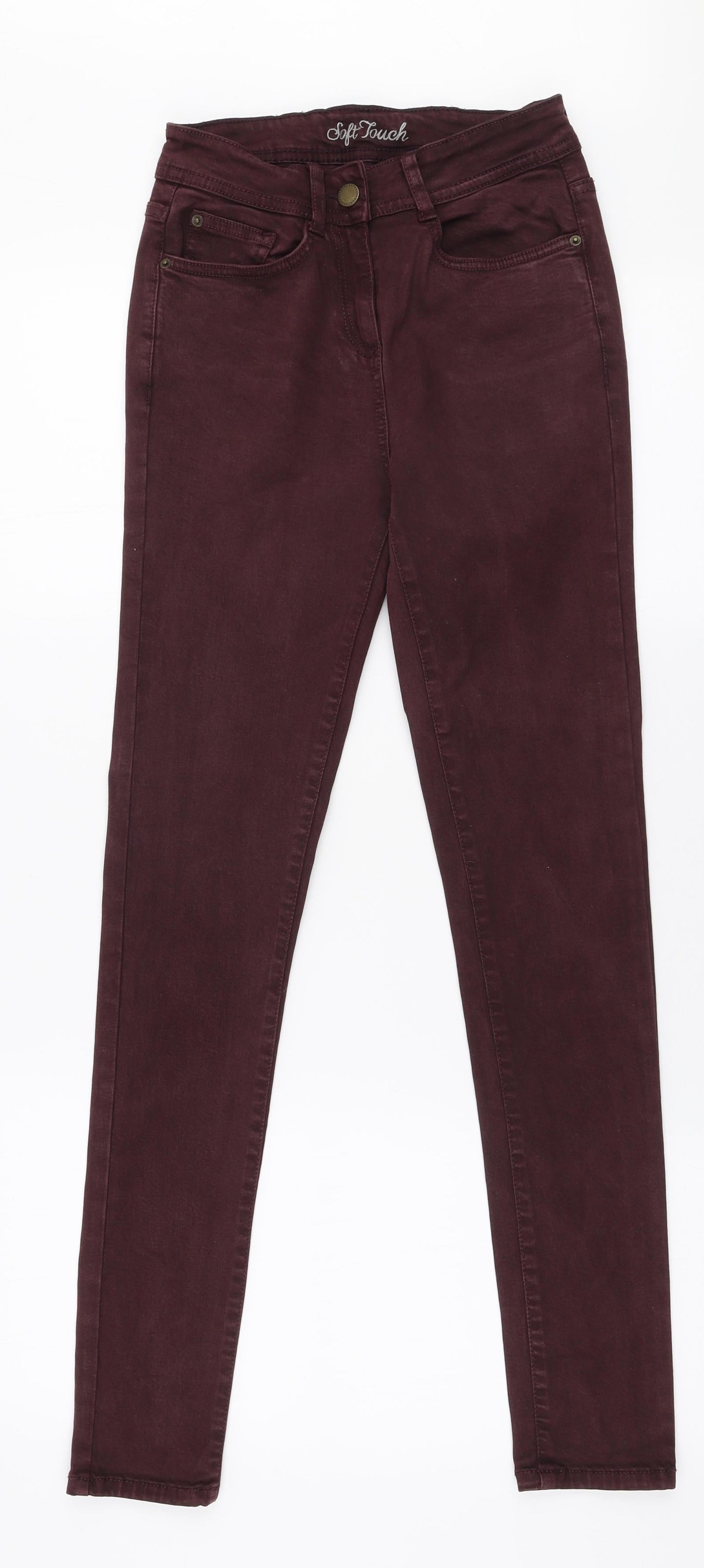 NEXT Womens Red  Cotton Skinny Jeans Size 6 L29 in Slim Zip
