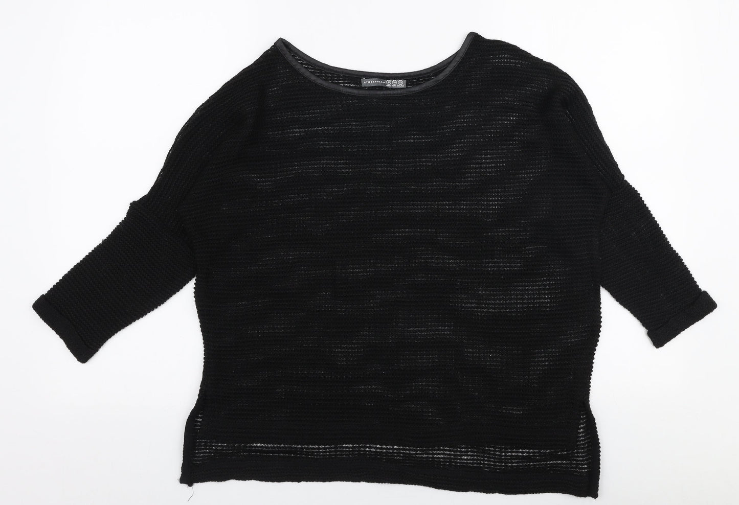 Atmosphere Womens Black Round Neck  Polyester Pullover Jumper Size 6