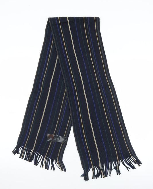 Debenhams Mens Black Striped Acrylic Scarf  One Size