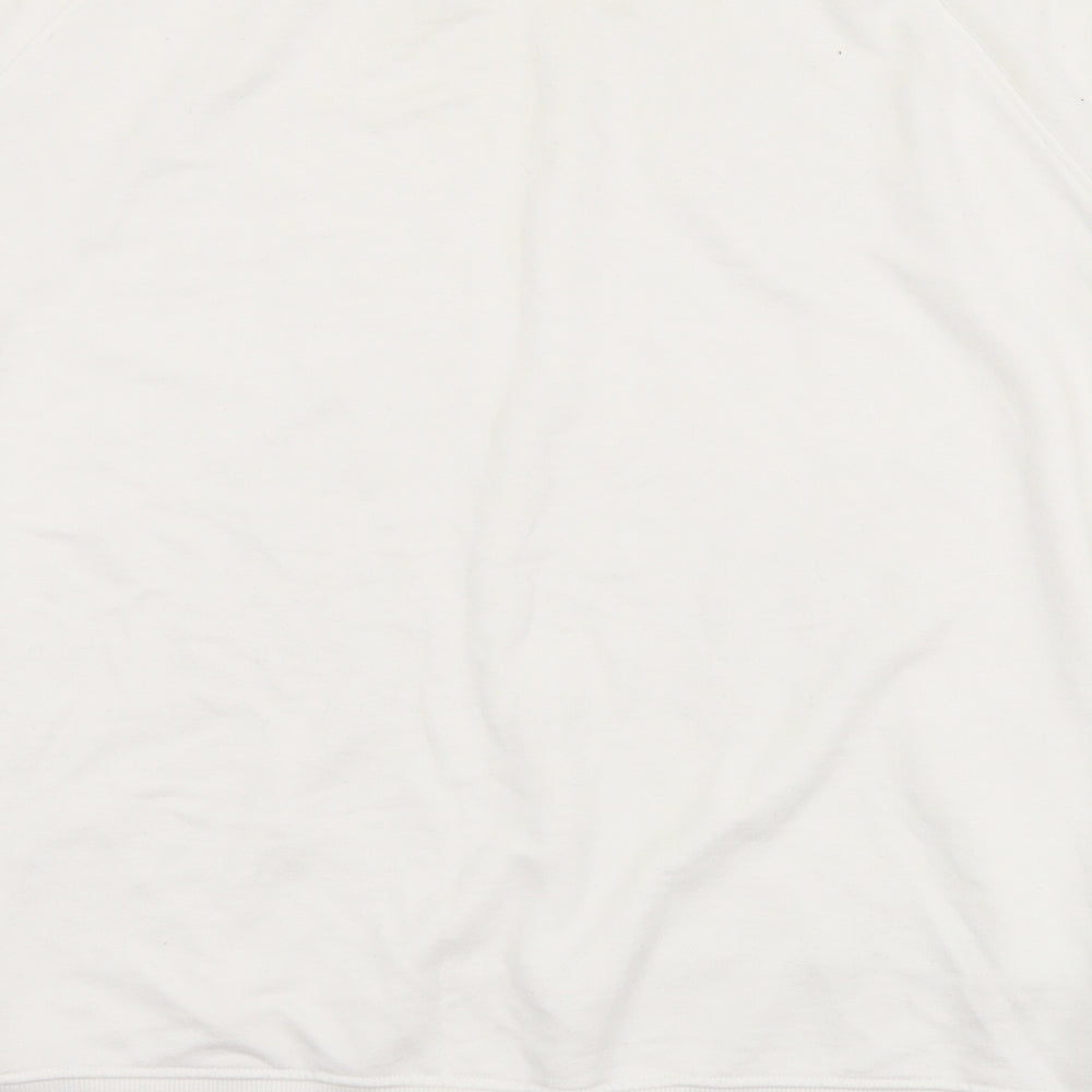 H&M Mens White  Polyester Pullover Sweatshirt Size 2XL