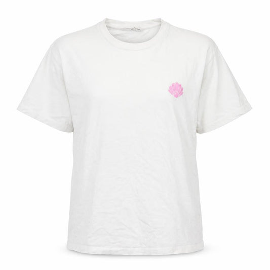 Megan Ellaby Womens White  Cotton Basic T-Shirt Size XS Crew Neck
