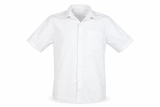 Banner Mens White  Polyester  Button-Up Size 13.5 Collared Button