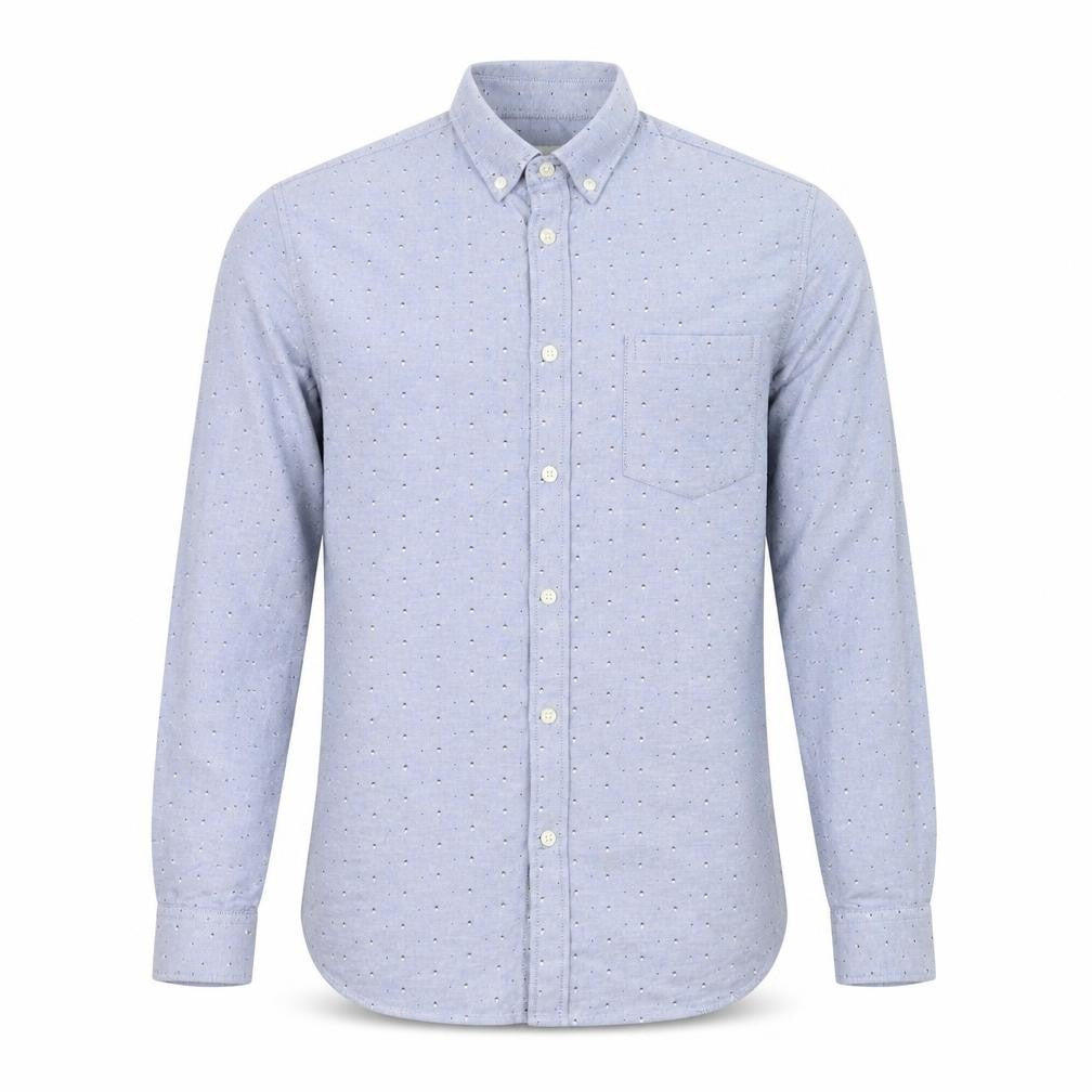 Burton Mens Blue Geometric Cotton  Button-Up Size S Collared Button