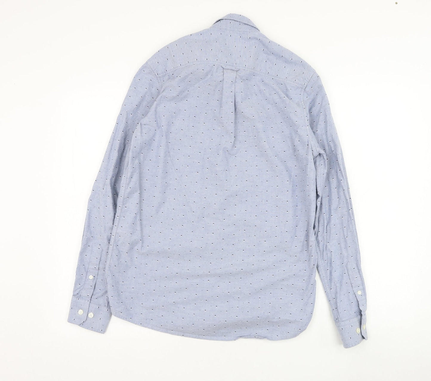 Burton Mens Blue Geometric Cotton  Button-Up Size S Collared Button
