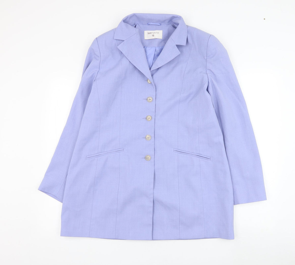 Bonmarché Womens Blue Jacket Blazer Size 16 Button