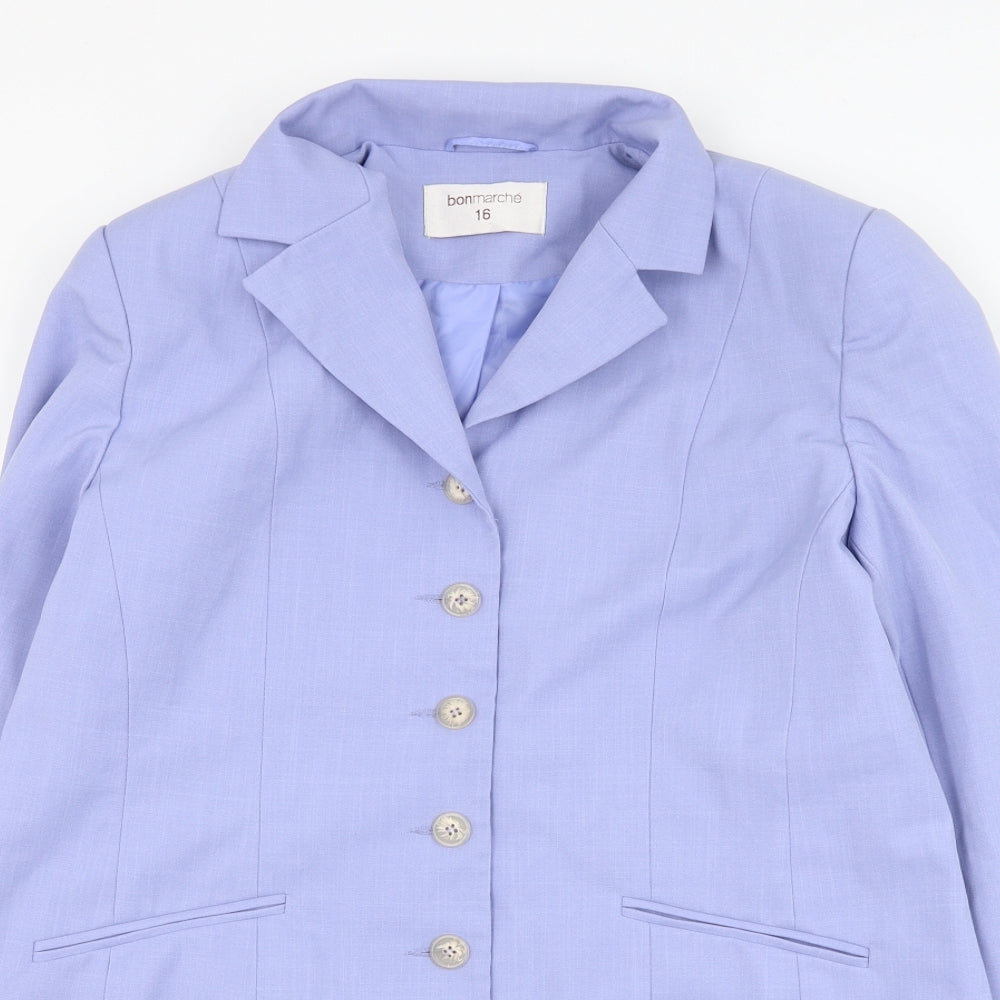 Bonmarché Womens Blue Jacket Blazer Size 16 Button