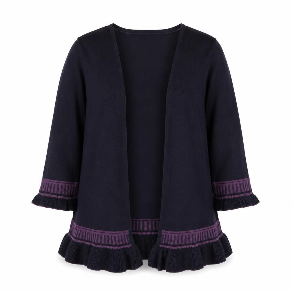 Marks & Spencer Womens Purple Square Neck  Viscose Cardigan Jumper Size 14