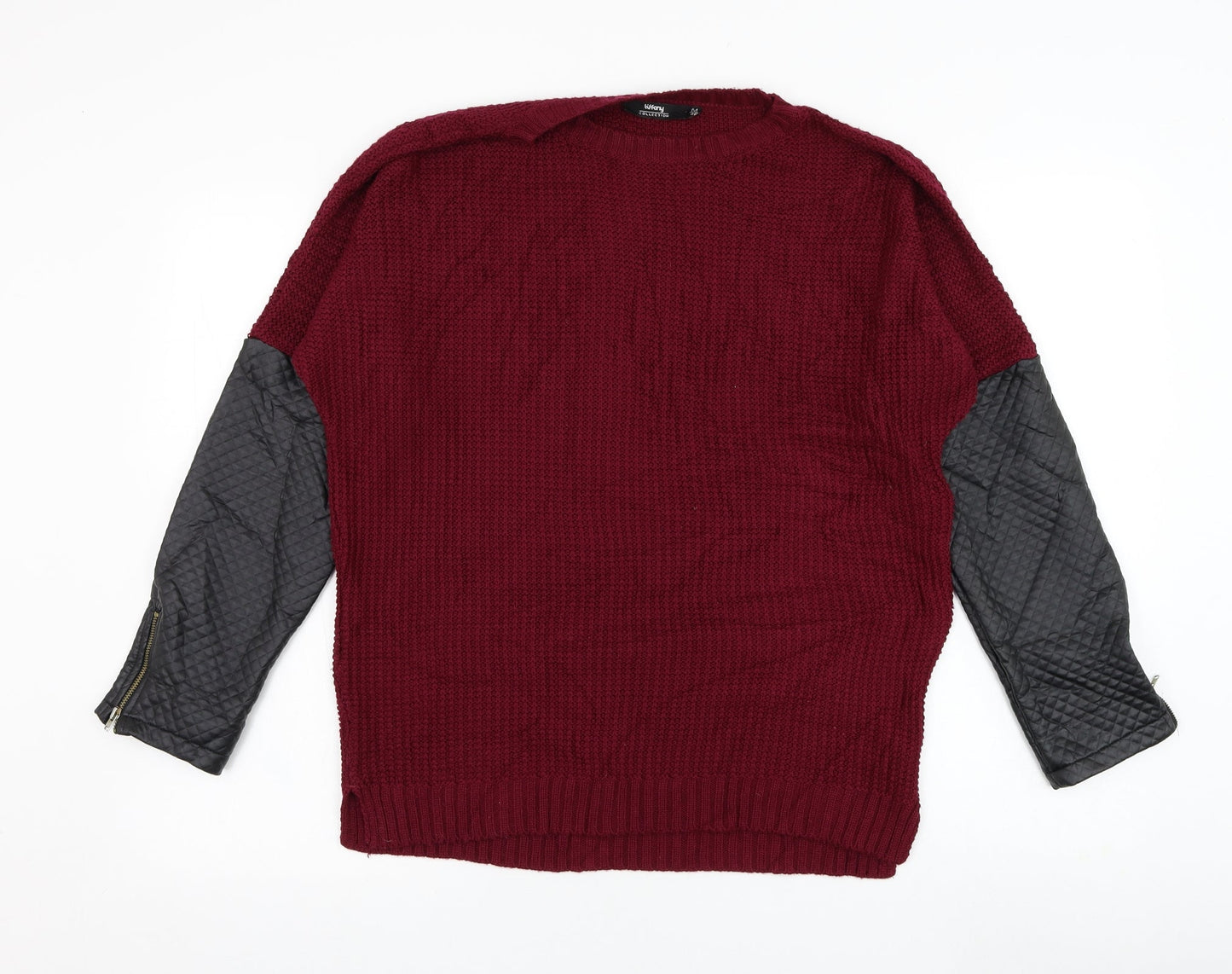 Tiffany Womens Red Round Neck  Acrylic Pullover Jumper Size M