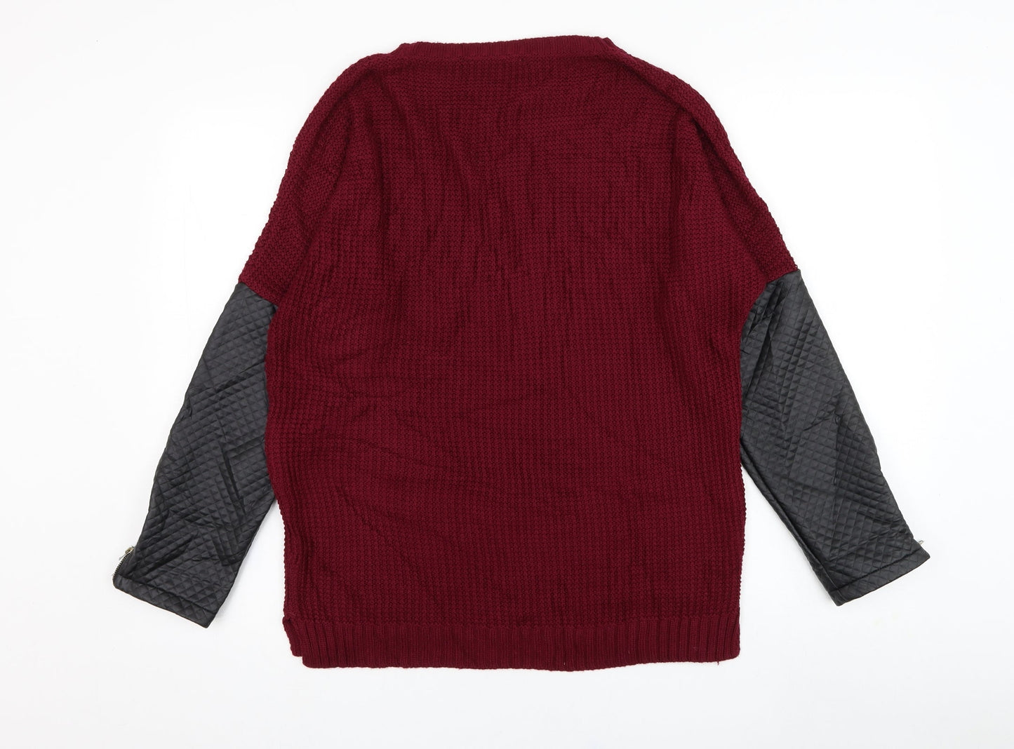 Tiffany Womens Red Round Neck  Acrylic Pullover Jumper Size M