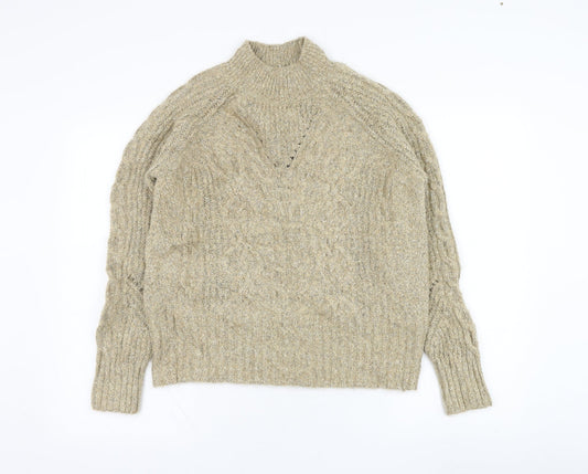 Marks and Spencer Womens Brown Round Neck  Polyester Pullover Jumper Size S