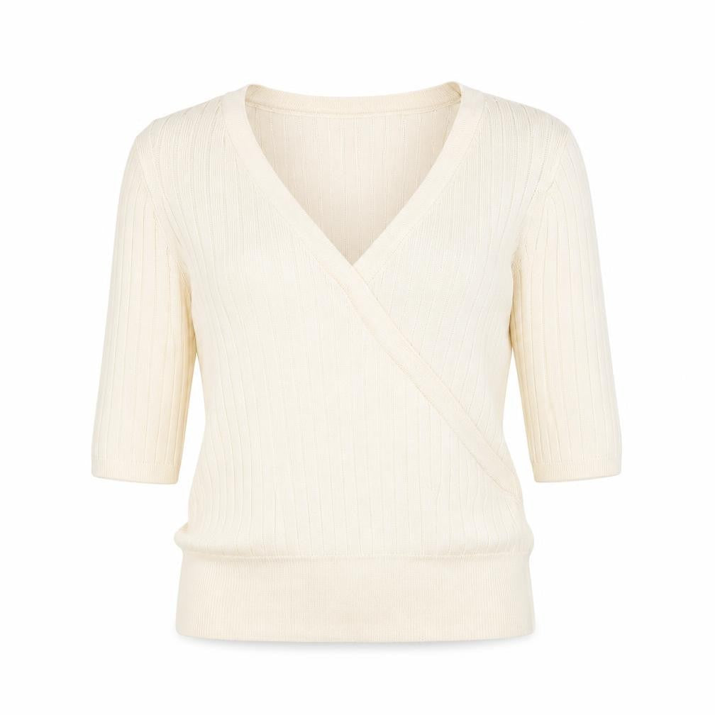 Marks & Spencer Womens Beige V-Neck  Viscose Pullover Jumper Size 10