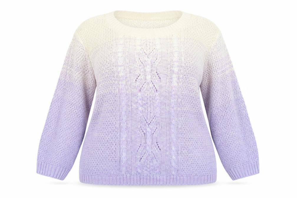 F&F Womens Purple Round Neck  Cotton Pullover Jumper Size 14