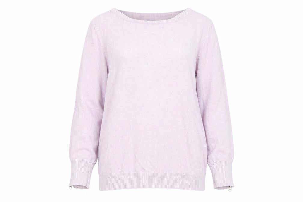Warehouse Womens Purple Round Neck  Cotton Pullover Jumper Size 12
