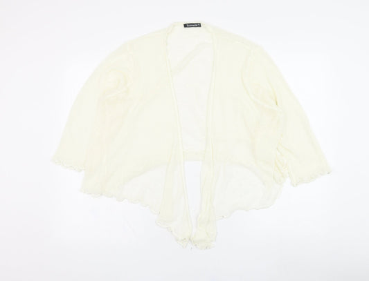 Bonmarché Womens Ivory Square Neck  Acrylic Cardigan Jumper Size XL