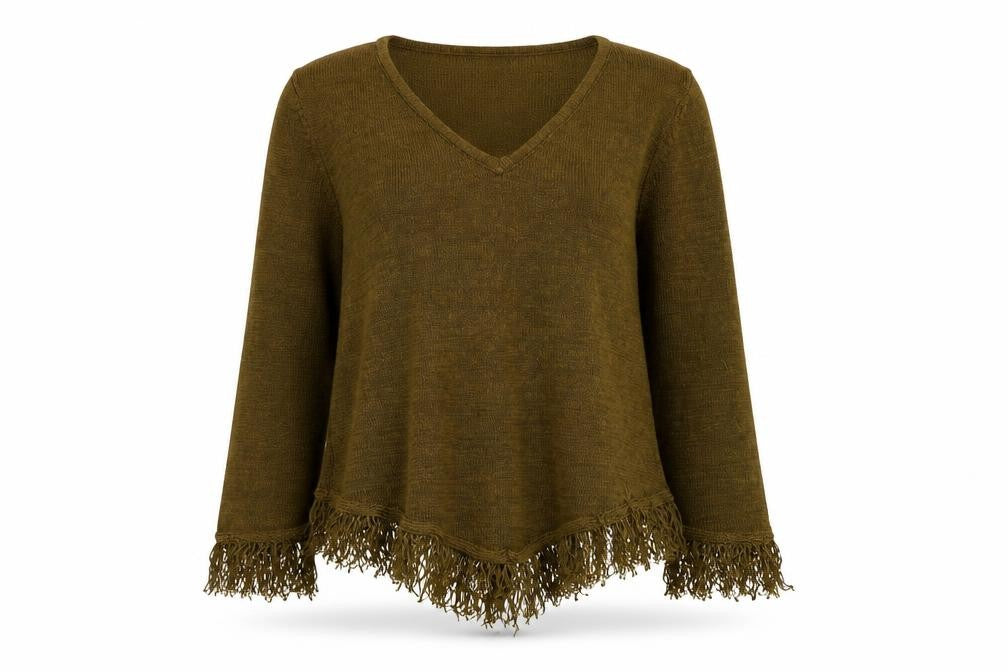 Raam Womens Green Round Neck  Polyester Pullover Jumper Size M