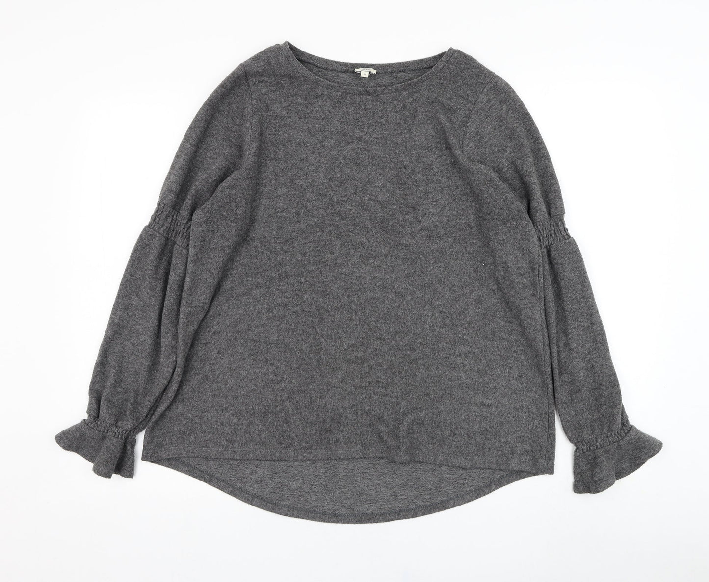 River Island Womens Grey Round Neck  Polyester Pullover Jumper Size 12