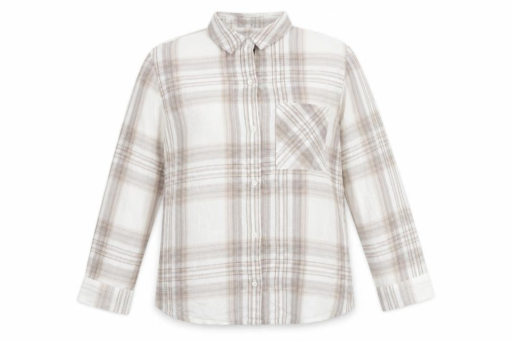 Divided Womens Multicoloured Plaid Cotton Basic Button-Up Size L Collared