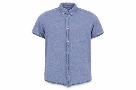 Dunnes Mens Blue  Cotton  Button-Up Size S Collared