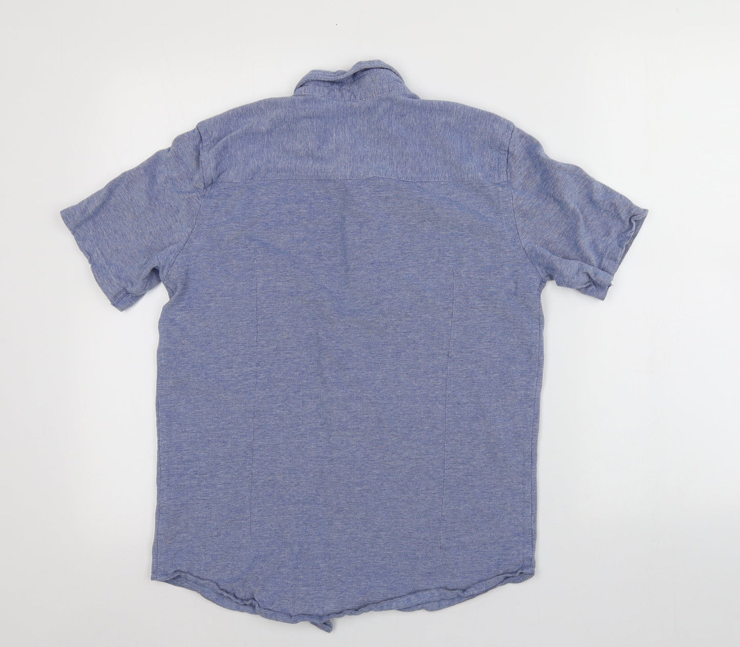 Dunnes Stores Mens Blue  Cotton  Button-Up Size S Collared