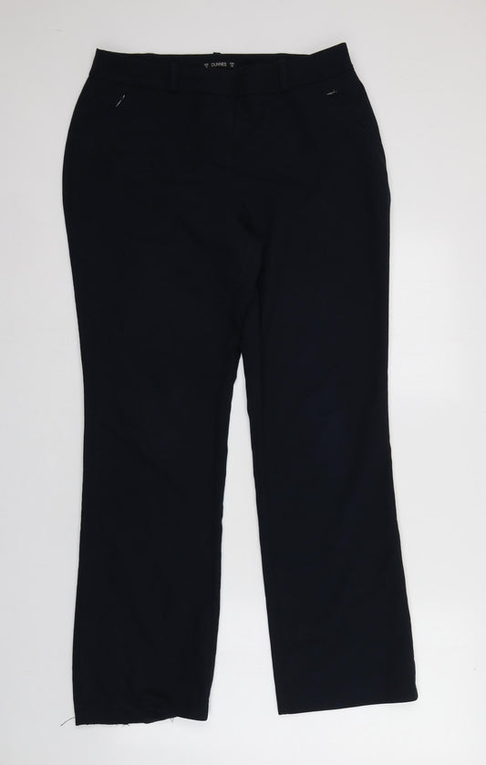 Dunnes Stores Womens Blue  Polyester Carrot Trousers Size 12 L27 in Regular