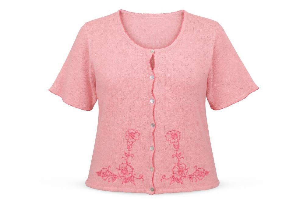 Aniela Womens Pink Round Neck  Acrylic Cardigan Jumper Size L