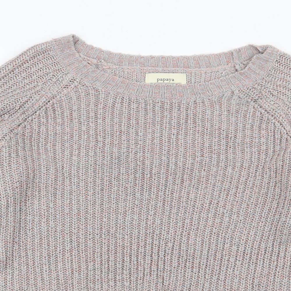 Papaya Womens Multicoloured Round Neck  Acrylic Pullover Jumper Size 10