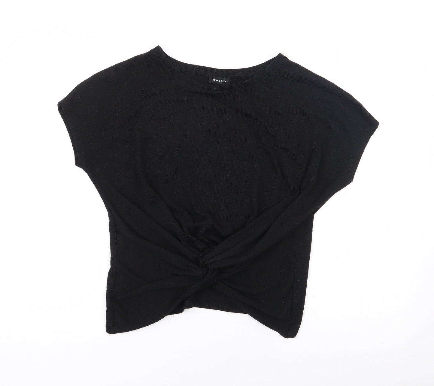 New Look Womens Black  Polyester Jersey T-Shirt Size M Crew Neck