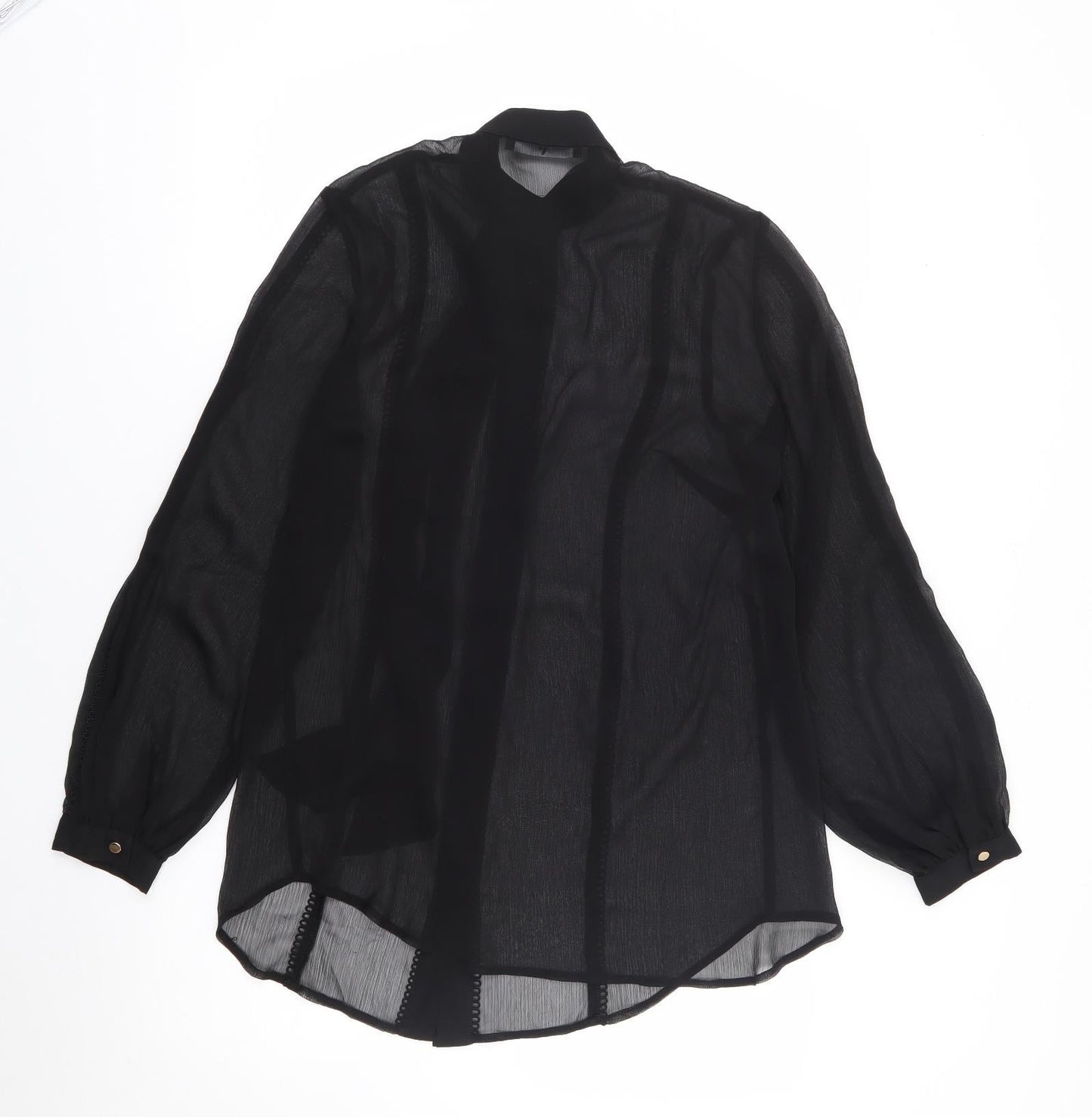 V By Very Womens Black  Polyester Jersey Button-Up Size M Halter