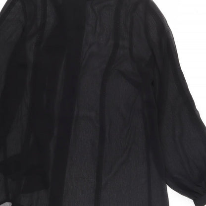 V By Very Womens Black  Polyester Jersey Button-Up Size M Halter