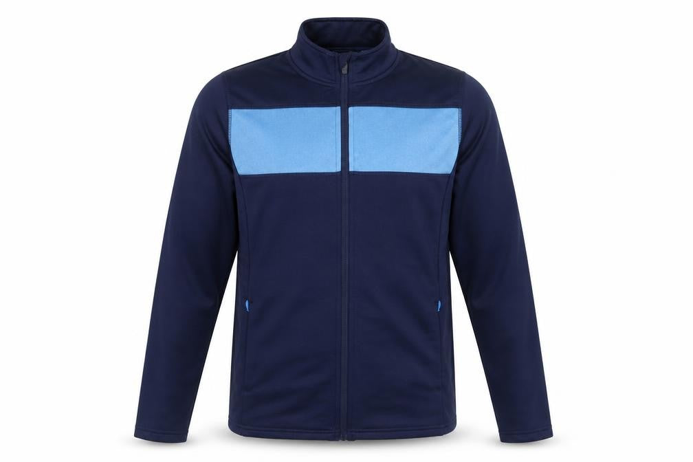 Crivit Mens Blue High Neck  Polyester Full Zip Jumper Size L