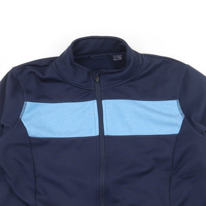 Crivit Mens Blue High Neck  Polyester Full Zip Jumper Size L