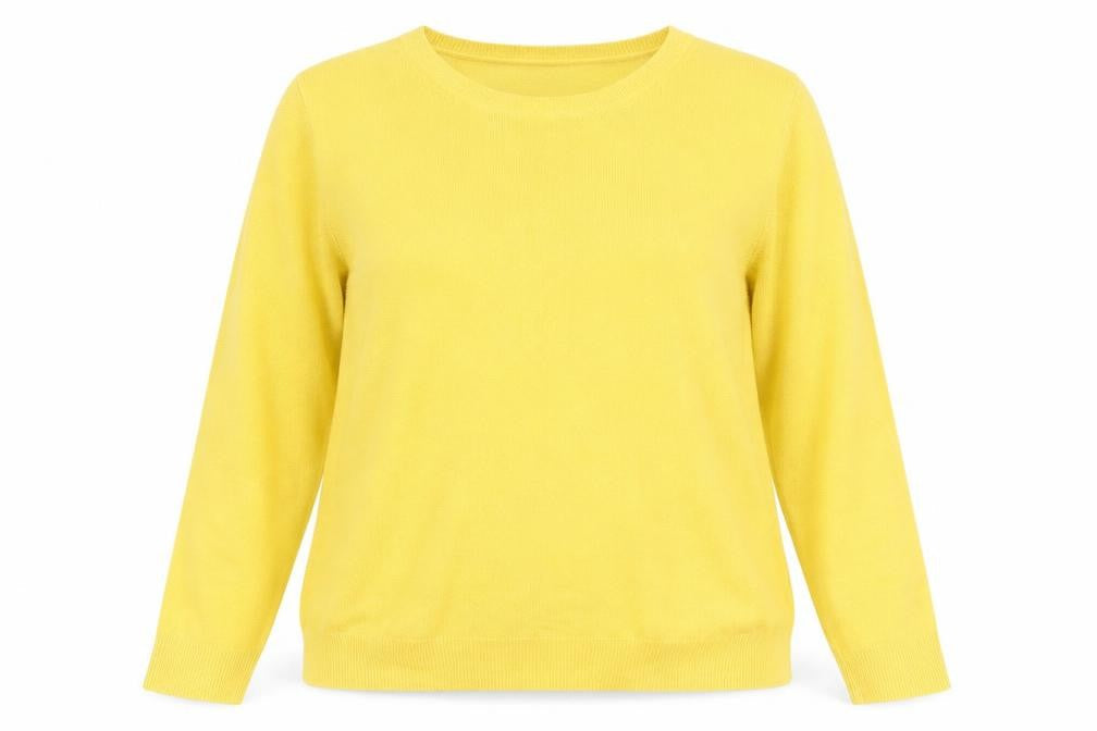 Marks & Spencer Womens Yellow Crew Neck  Acrylic Pullover Jumper Size 20