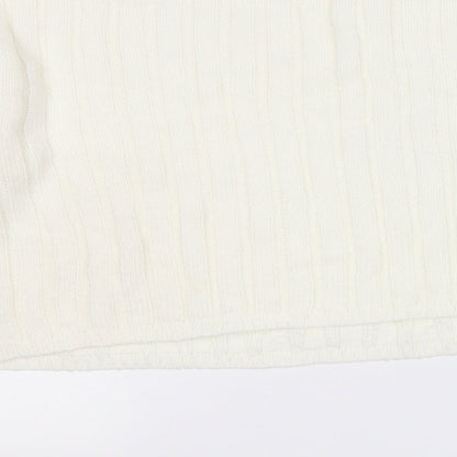 ASOS Womens White Round Neck  Acrylic Pullover Jumper Size 12