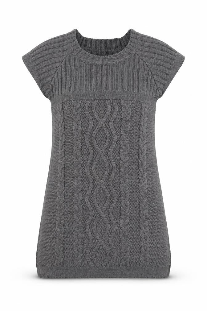 Amisu Womens Grey  Acrylic A-Line  Size S  Round Neck