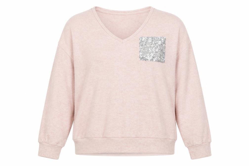 Wallis Womens Pink V-Neck  Viscose Pullover Jumper Size 12