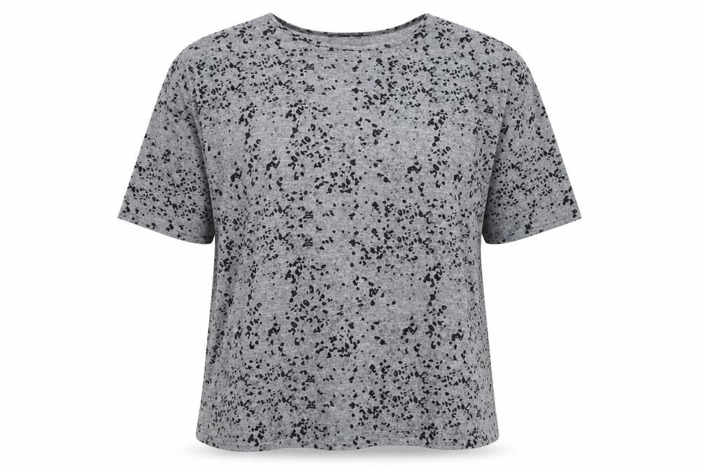 Simply Be Womens Grey Geometric Polyester Basic Blouse Size 18 Round Neck