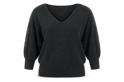 Next Womens Green V-Neck  Viscose Pullover Jumper Size 12
