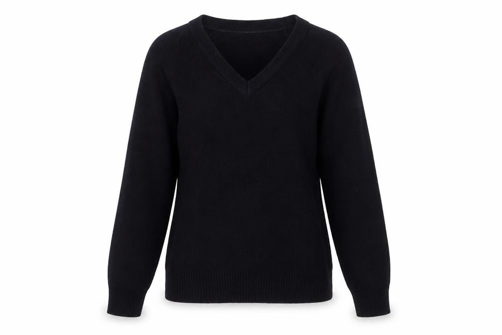michael sehgal Womens Blue V-Neck  Acrylic Pullover Jumper Size 6