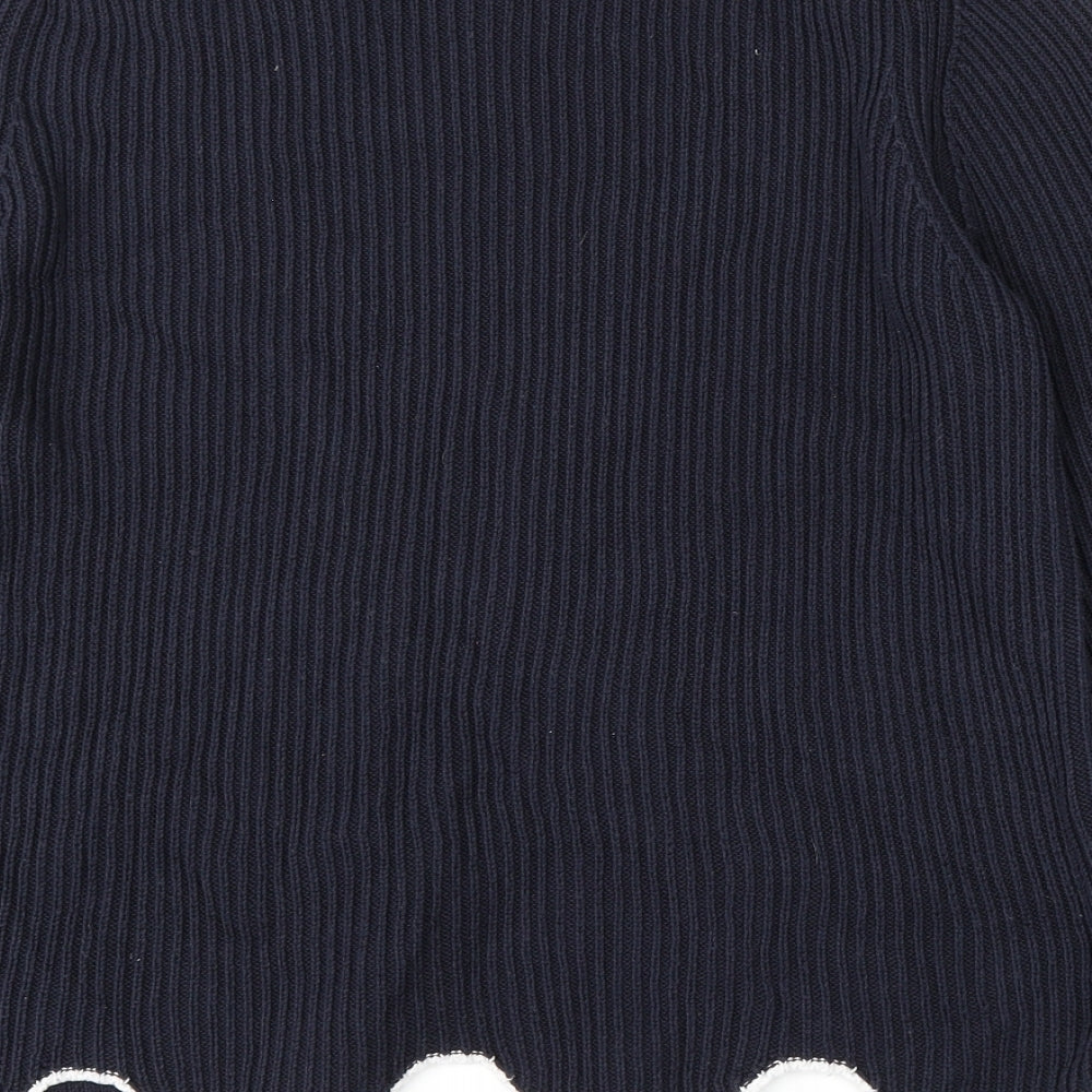 Marks and Spencer Womens Blue Round Neck  Cotton Pullover Jumper Size 18