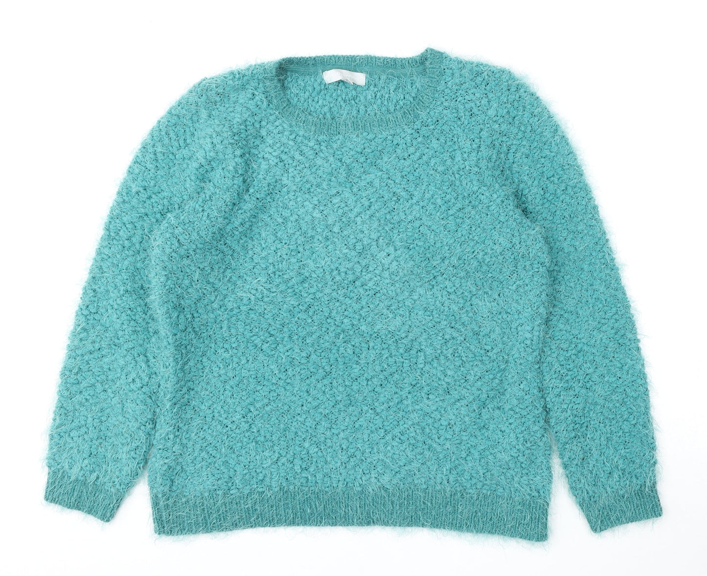 Red Herring Womens Green Round Neck  Polyester Pullover Jumper Size 14