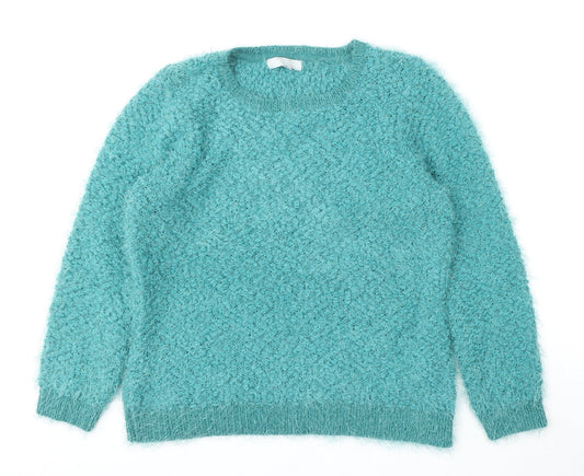 Red Herring Womens Green Round Neck  Polyester Pullover Jumper Size 14