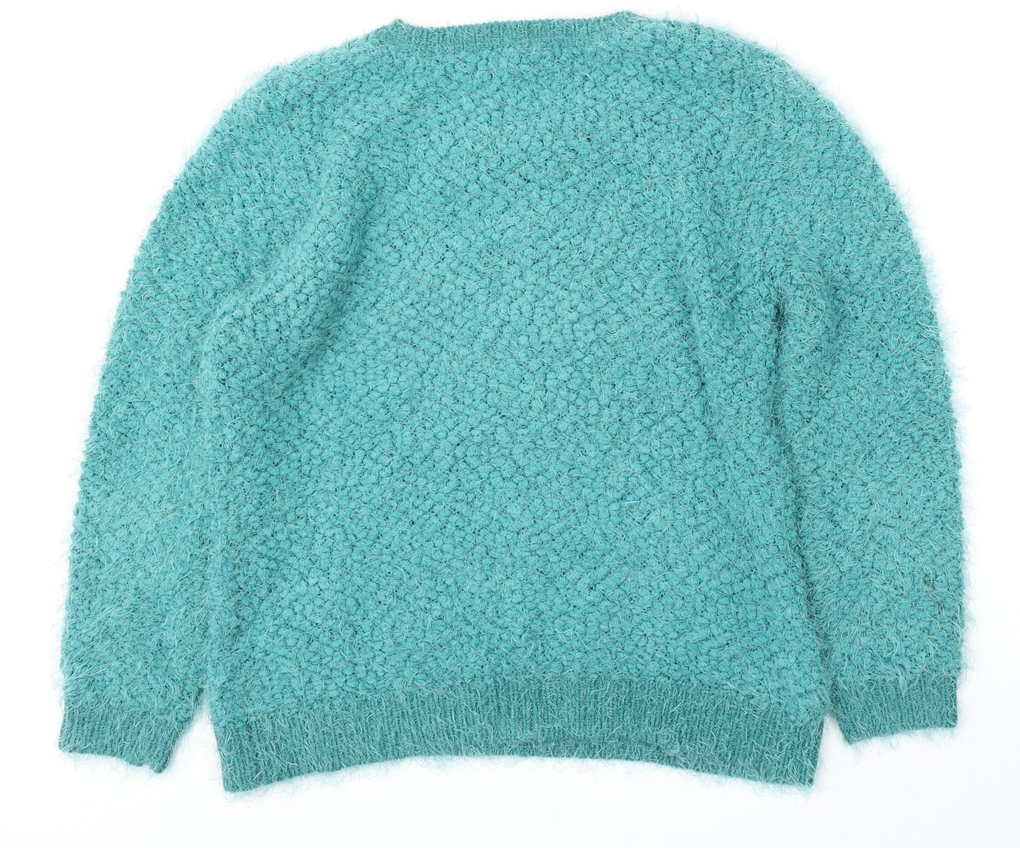 Red Herring Womens Green Round Neck  Polyester Pullover Jumper Size 14