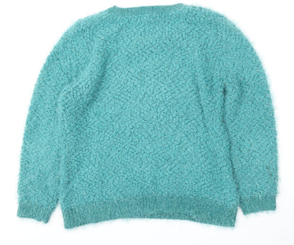 Preloved Red Herring Womens Green Round Neck  Polyester Pullover Jumper Size 14 - Back