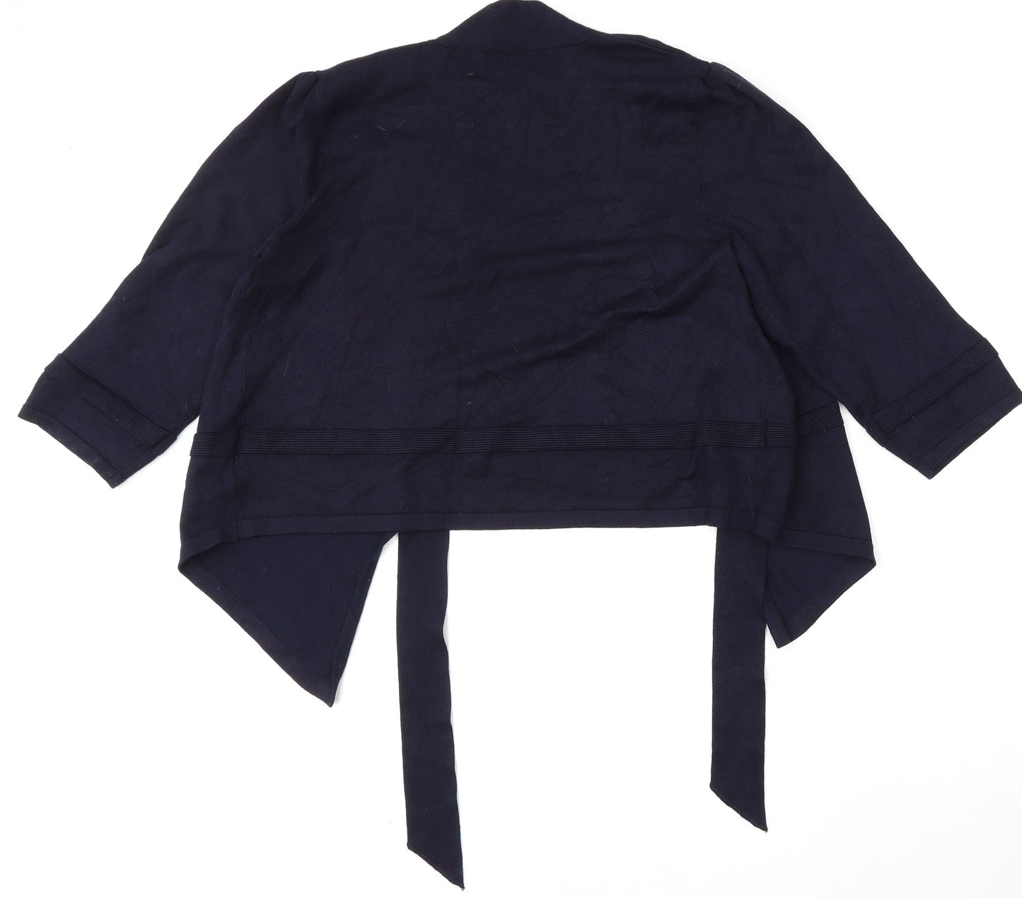 Verve Ami Womens Blue V-Neck  Rayon Cardigan Jumper Size L