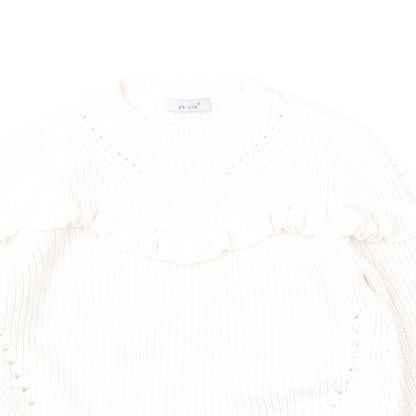 Per Una Womens White Round Neck  Acrylic Pullover Jumper Size 10
