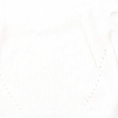 Per Una Womens White Round Neck  Acrylic Pullover Jumper Size 10